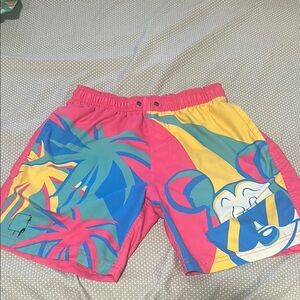 Colorful Graphic Mickey Mouse Swim Shorts